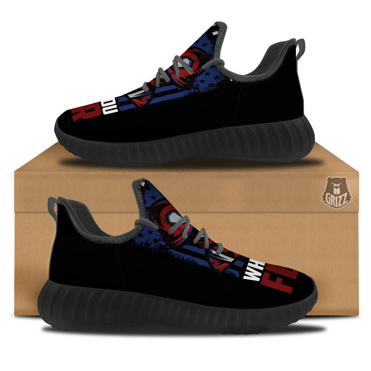 I Fight What You Fear Firefighter Print Black Walking Shoes-grizzshop