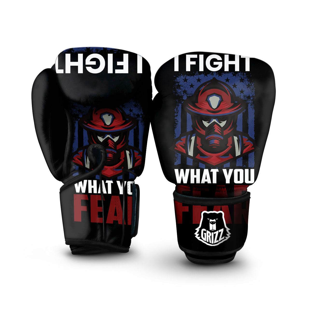 I Fight What You Fear Firefighter Print Boxing Gloves-grizzshop