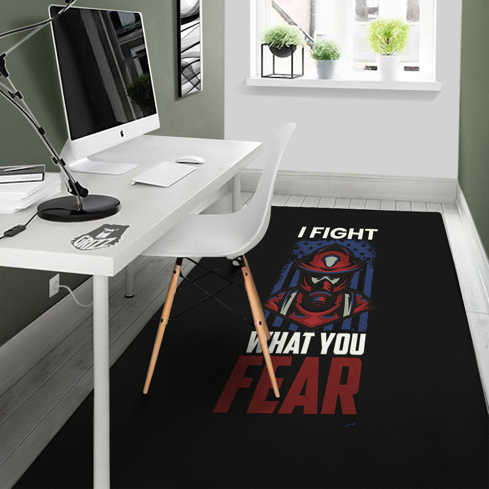 I Fight What You Fear Firefighter Print Floor Mat-grizzshop