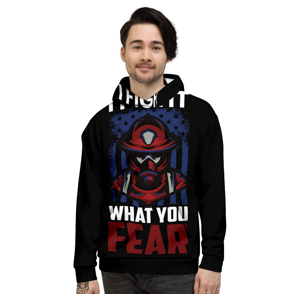 I Fight What You Fear Firefighter Print Men's Hoodie-grizzshop