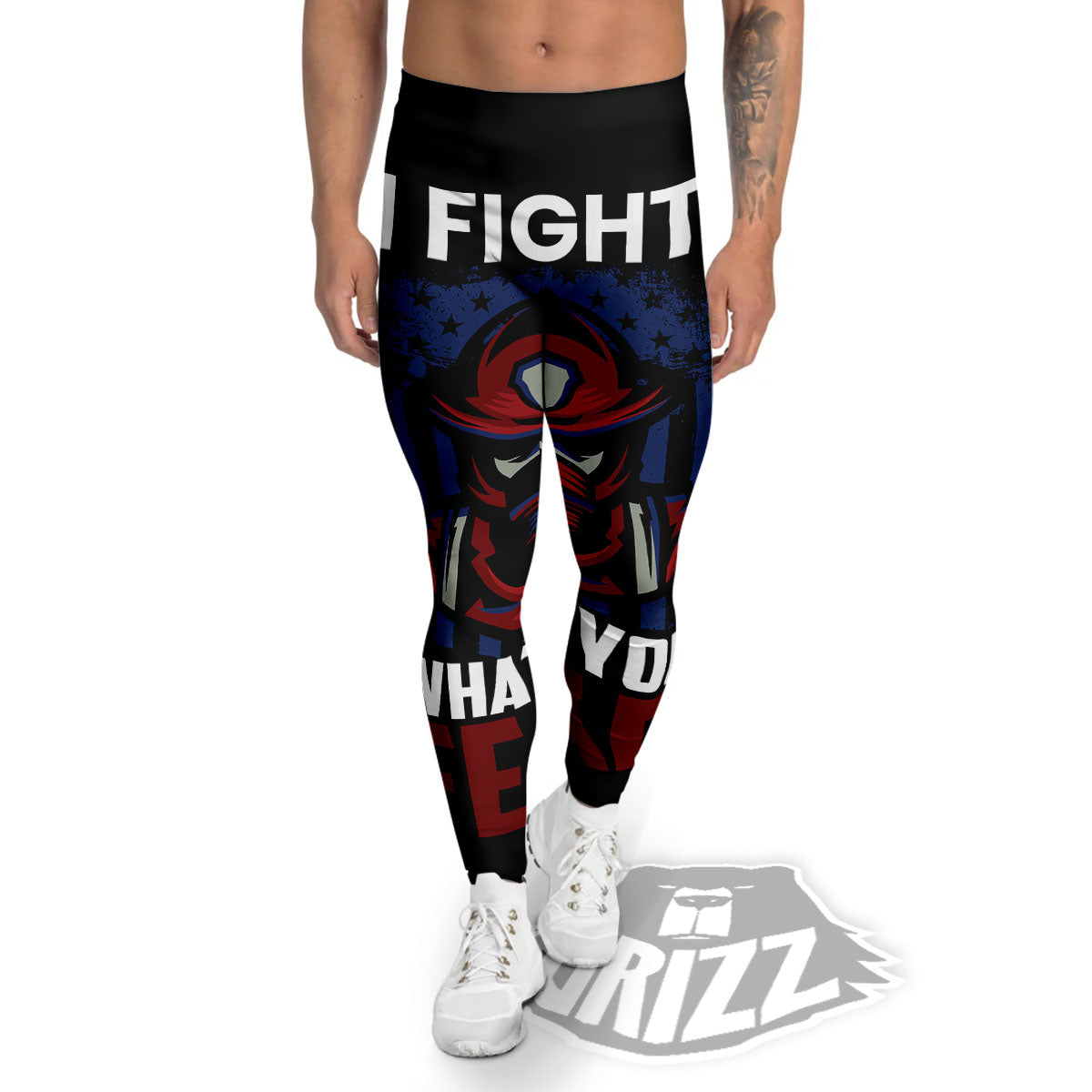 I Fight What You Fear Firefighter Print Men's Leggings-grizzshop