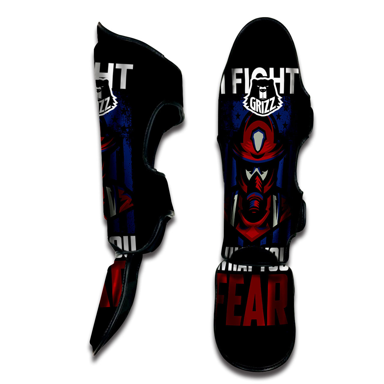 I Fight What You Fear Firefighter Print Muay Thai Shin Guards-grizzshop