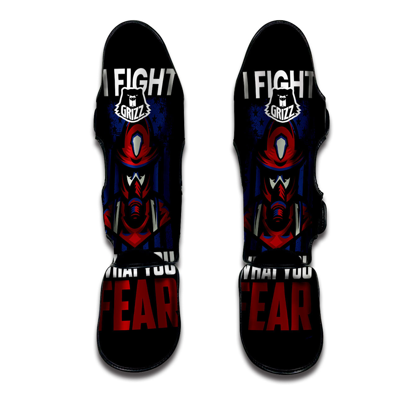 I Fight What You Fear Firefighter Print Muay Thai Shin Guards-grizzshop