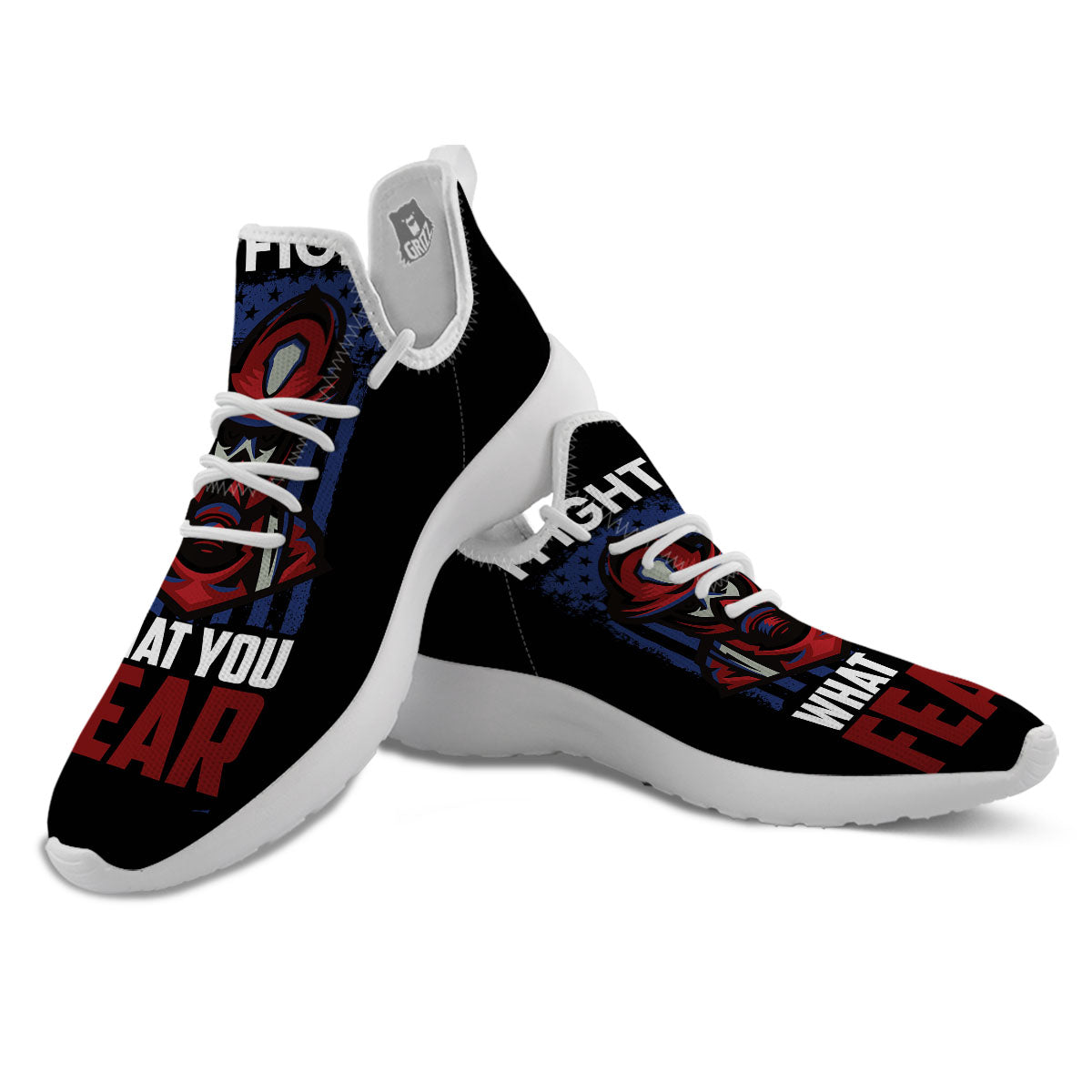 I Fight What You Fear Firefighter Print White Athletic Shoes-grizzshop
