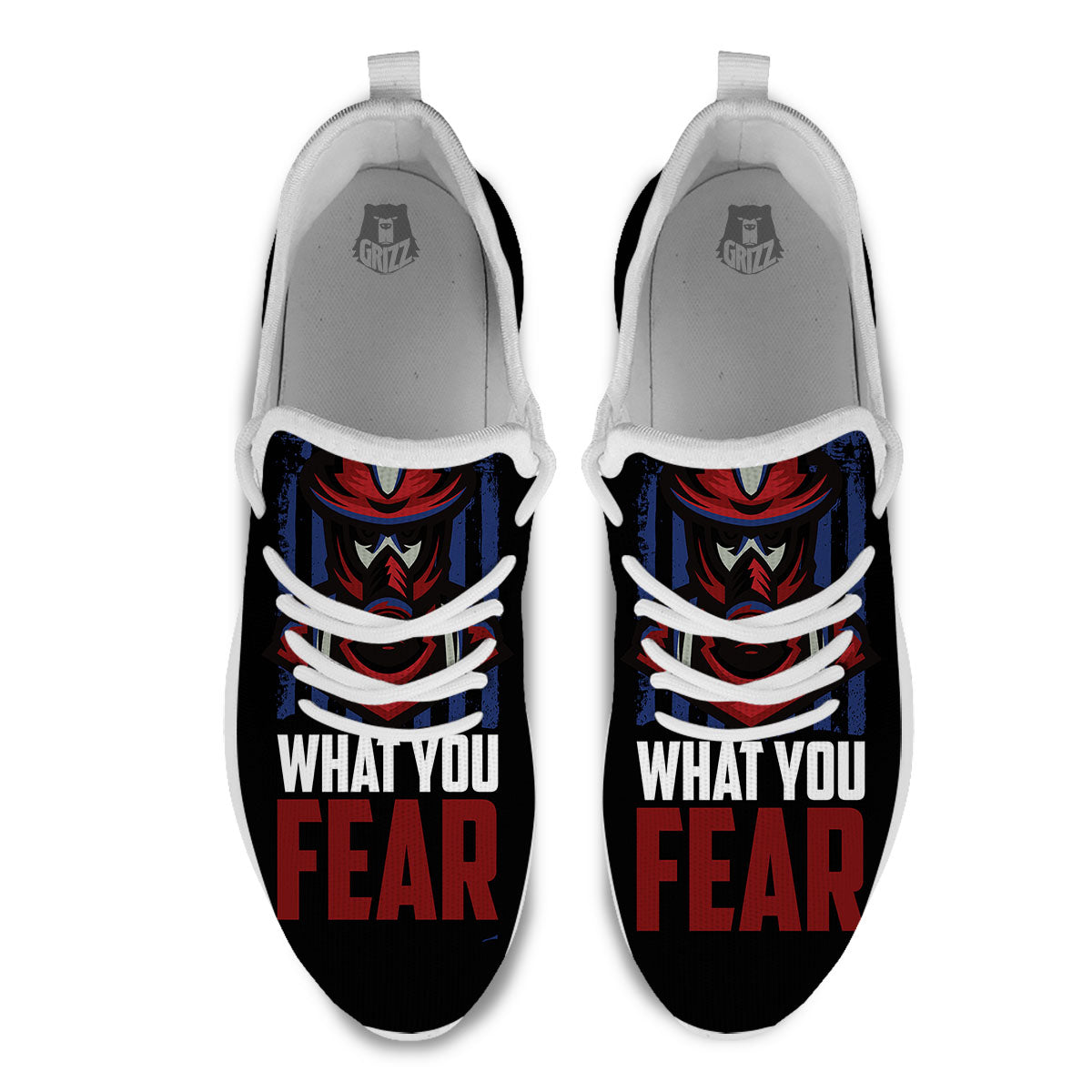 I Fight What You Fear Firefighter Print White Athletic Shoes-grizzshop