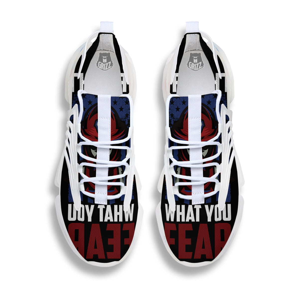 I Fight What You Fear Firefighter Print White Gym Shoes-grizzshop