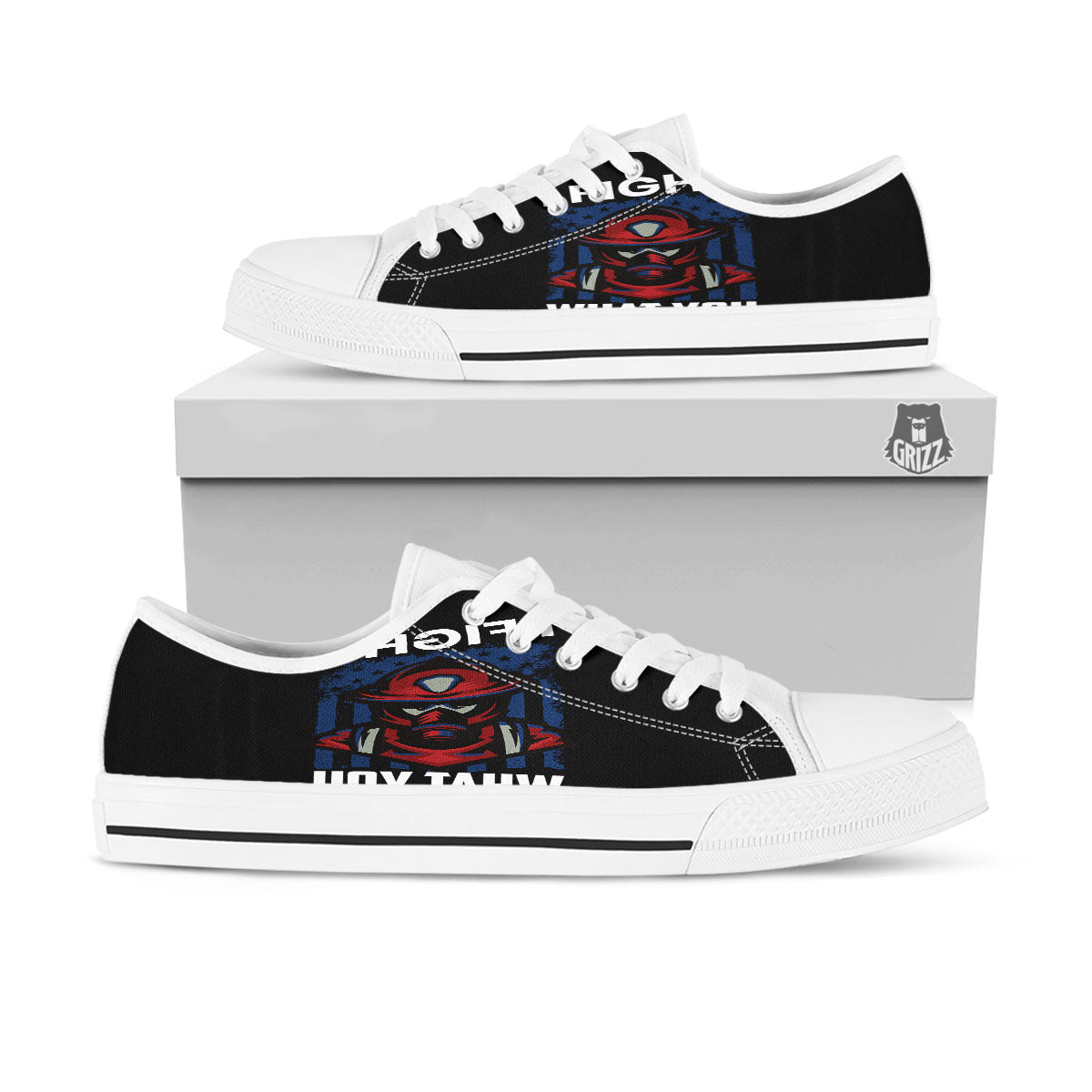 I Fight What You Fear Firefighter Print White Low Top Shoes-grizzshop