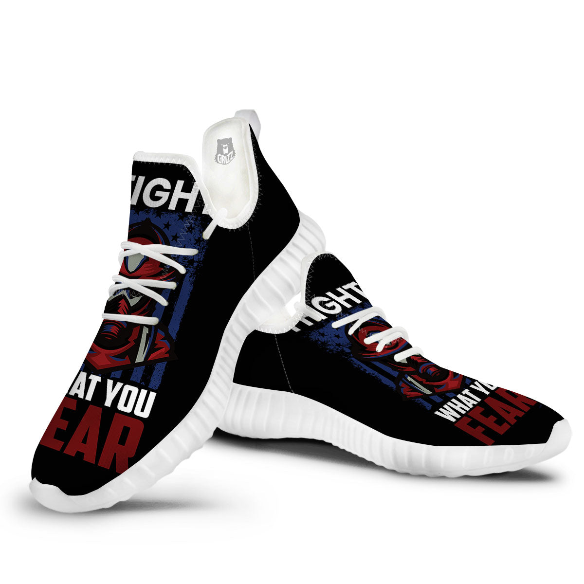 I Fight What You Fear Firefighter Print White Walking Shoes-grizzshop