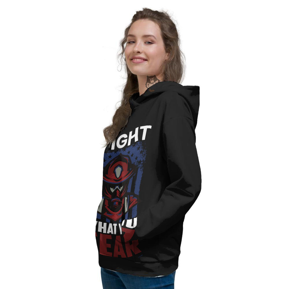 I Fight What You Fear Firefighter Print Women's Hoodie-grizzshop