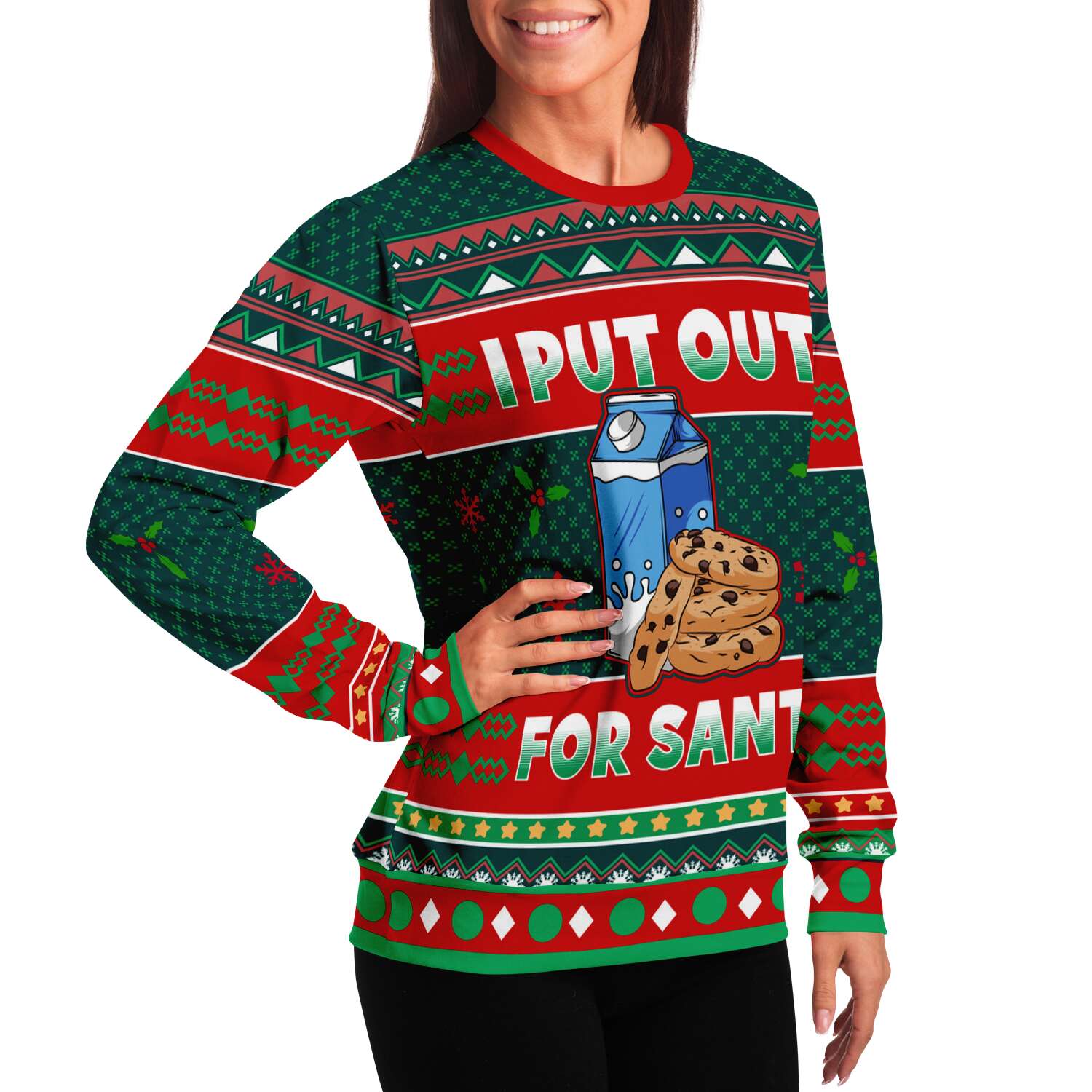 I Put Out For Santa Ugly Christmas Sweater-grizzshop