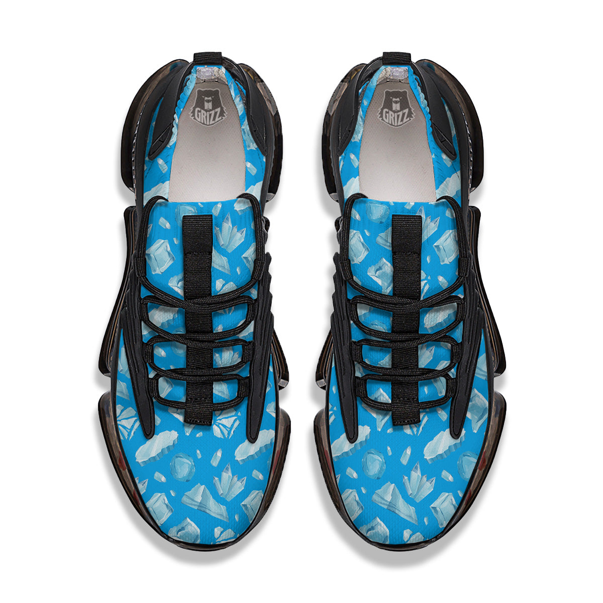 Ice Caps Snowdrifts And Icicles Print Pattern Black Gym Shoes-grizzshop