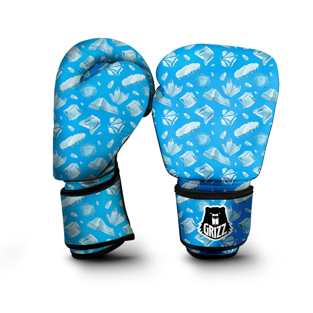 Ice Caps Snowdrifts And Icicles Print Pattern Boxing Gloves-grizzshop