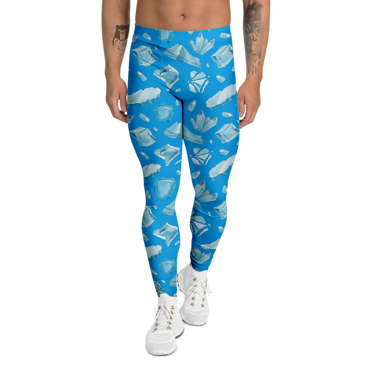 Ice Caps Snowdrifts And Icicles Print Pattern Men's Leggings-grizzshop