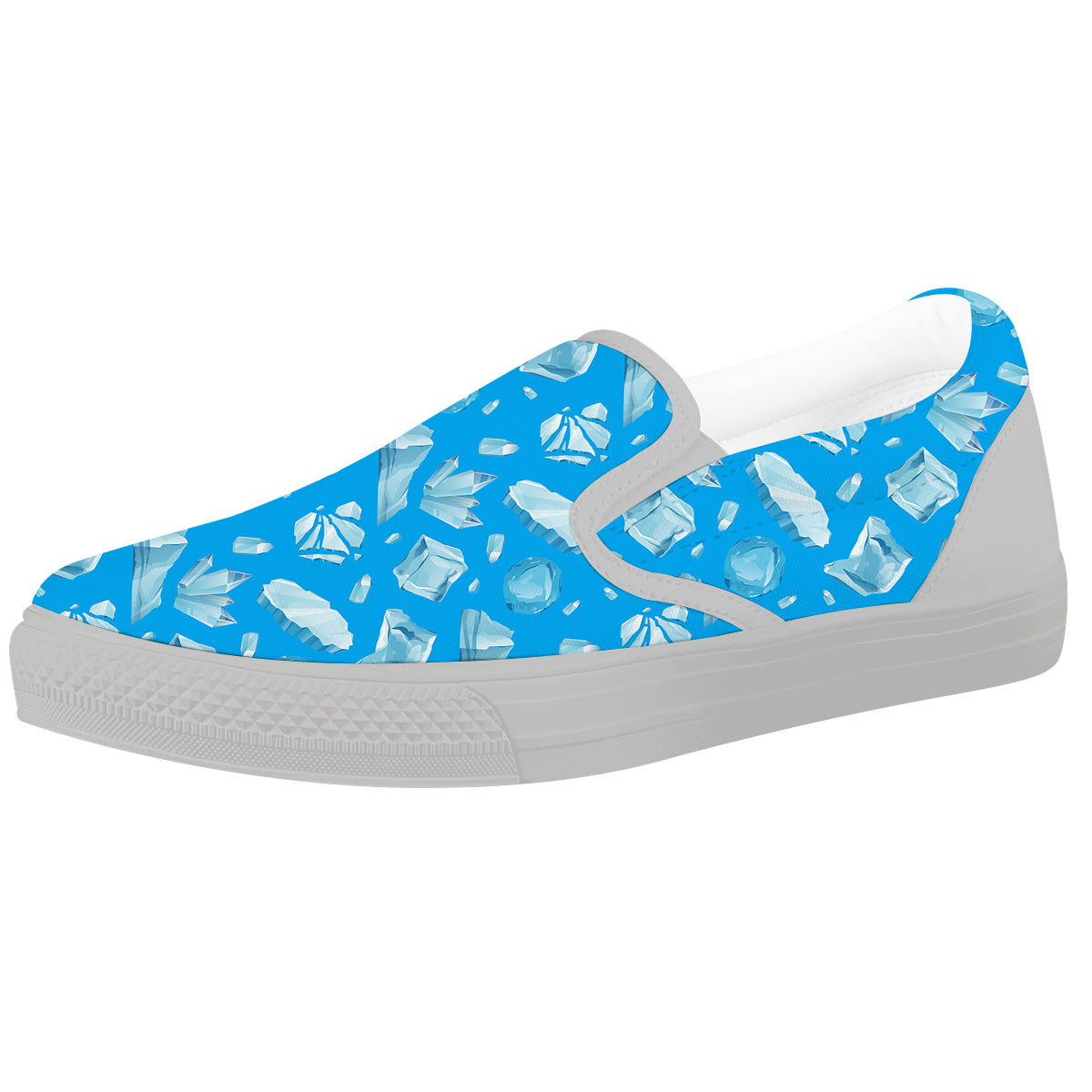 Ice Caps Snowdrifts And Icicles Print Pattern White Slip On Shoes-grizzshop