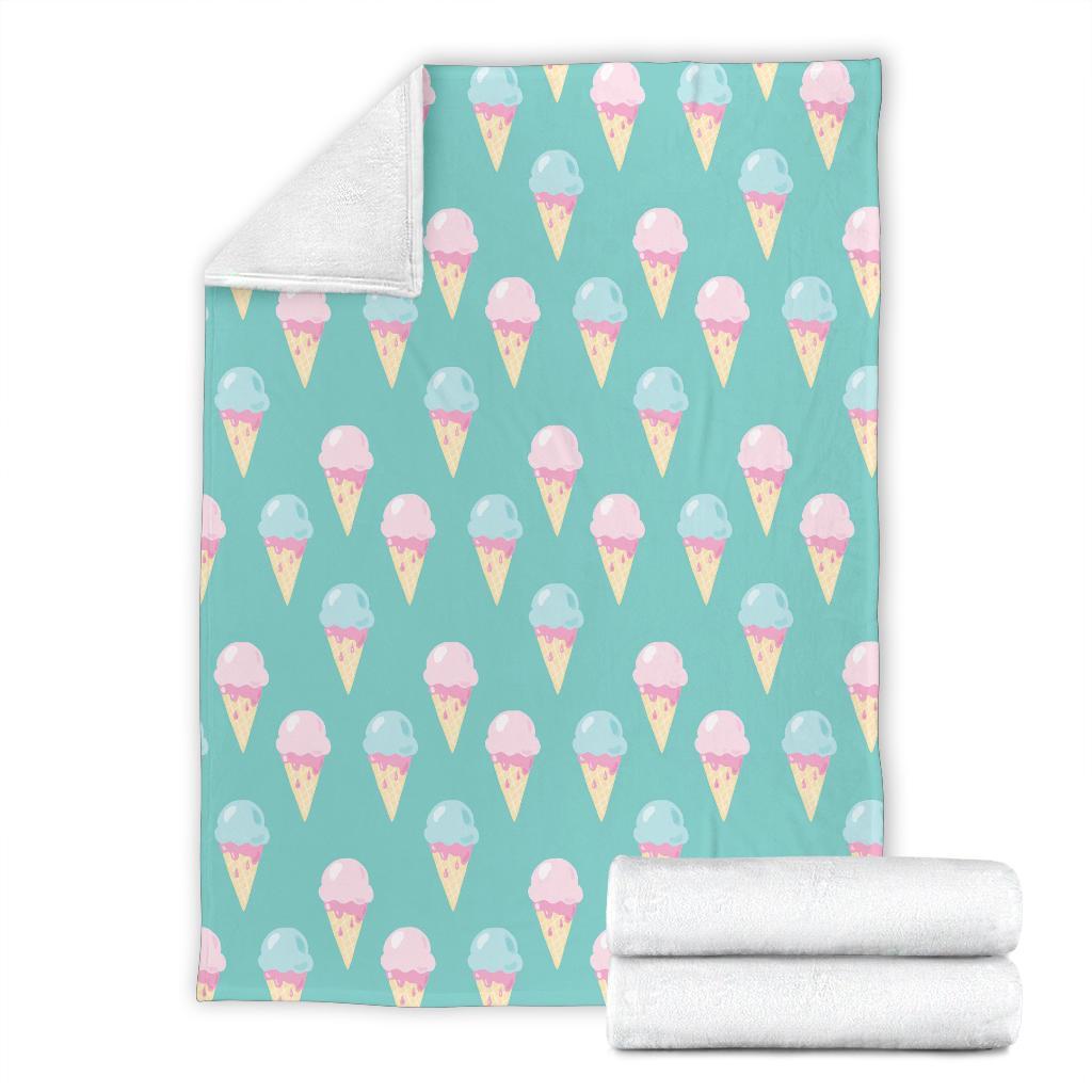 Ice Cream Cone Pastel Pattern Print Blanket-grizzshop