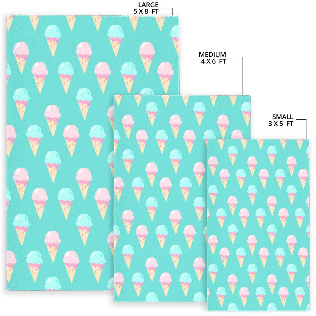 Ice Cream Cone Pastel Pattern Print Floor Mat-grizzshop
