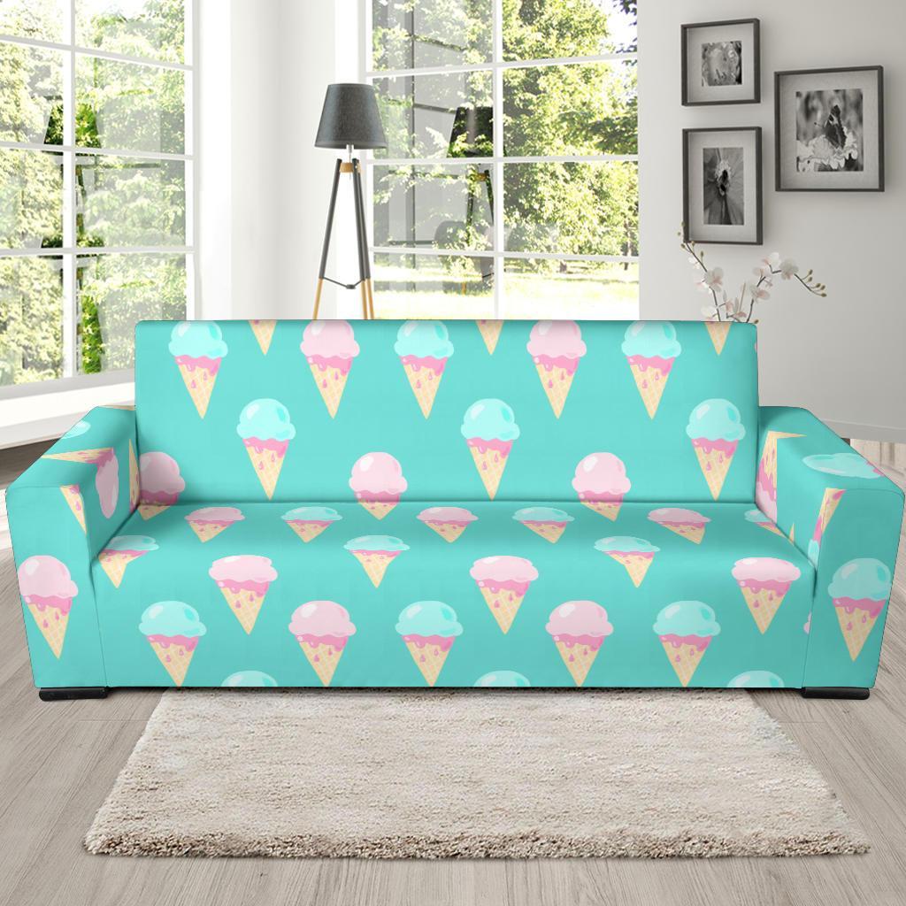 Ice Cream Cone Pastel Pattern Print Sofa Covers-grizzshop