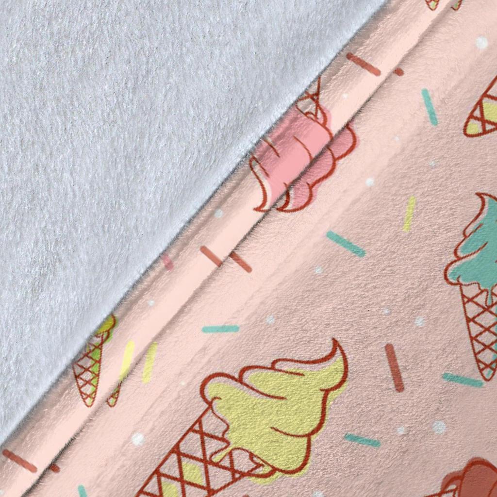 Ice Cream Cone Pattern Print Blanket-grizzshop