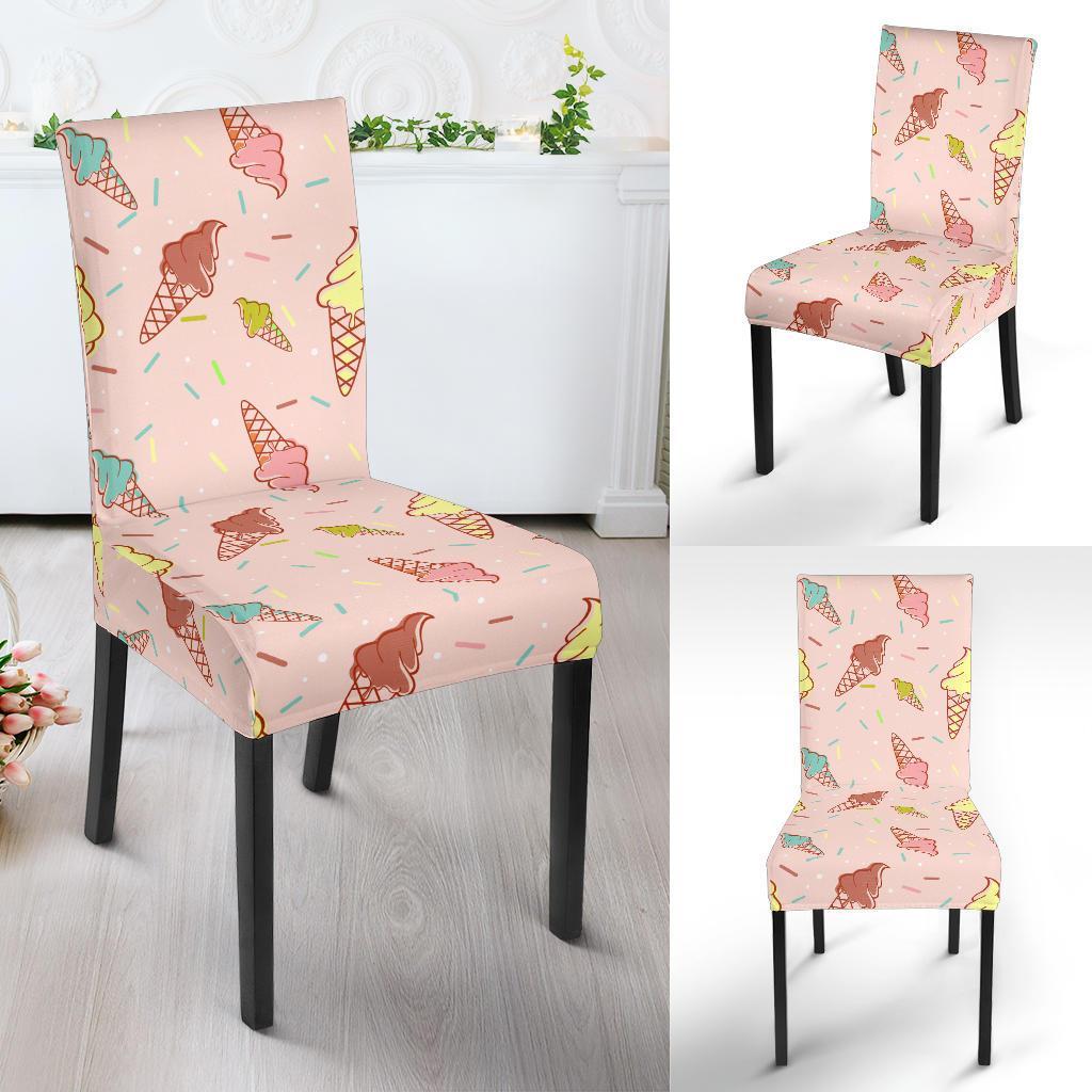 Ice Cream Cone Pattern Print Chair Cover-grizzshop