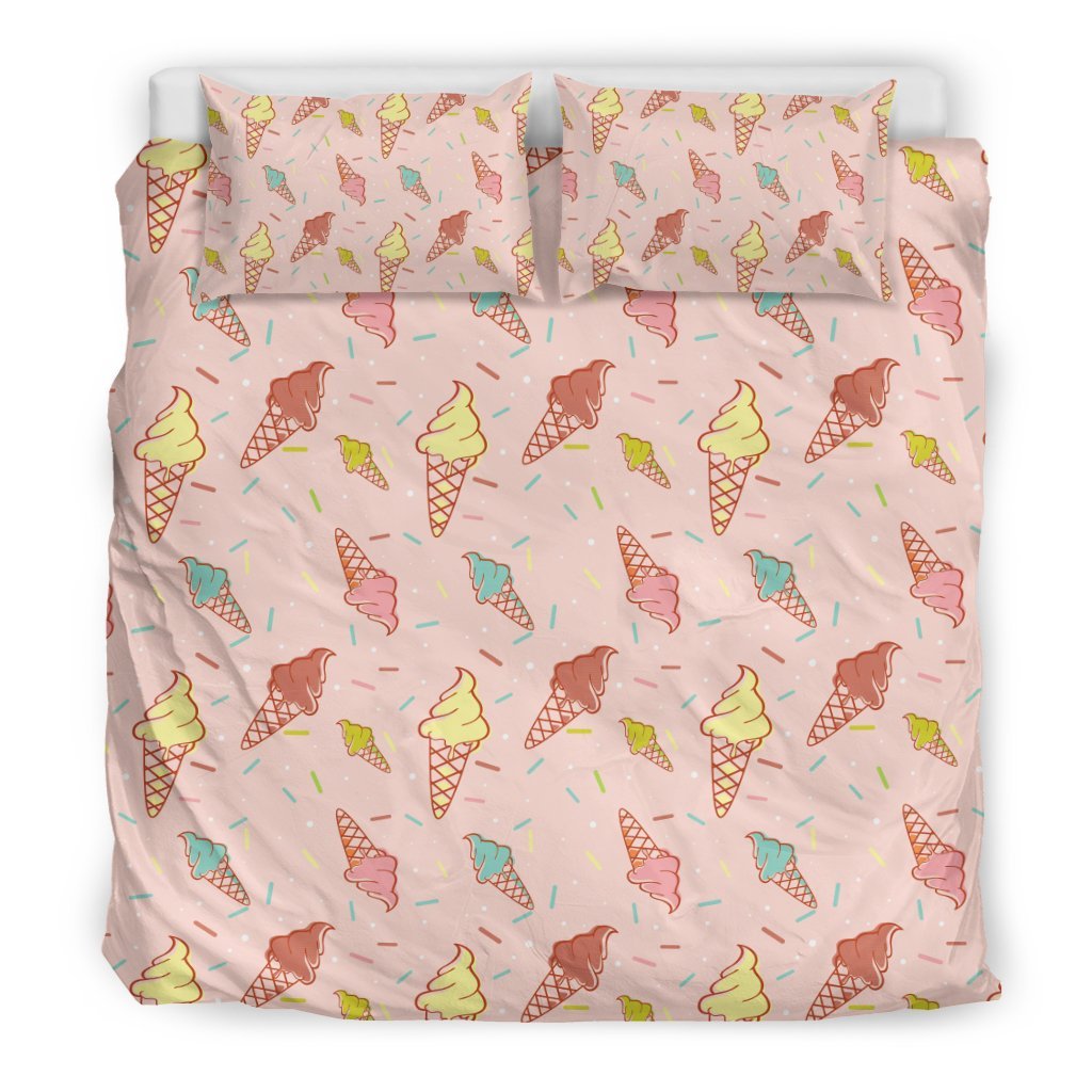 Ice Cream Cone Pattern Print Duvet Cover Bedding Set-grizzshop