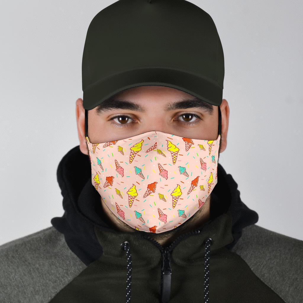 Ice Cream Cone Pattern Print Face Mask-grizzshop