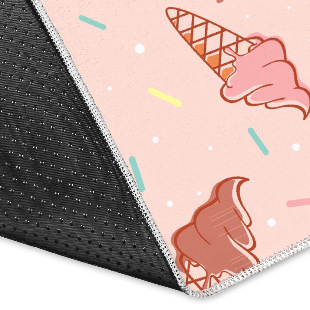 Ice Cream Cone Pattern Print Floor Mat-grizzshop