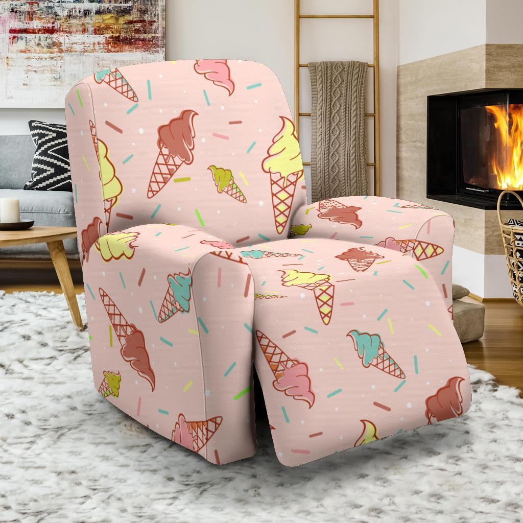 Ice Cream Cone Pattern Print Recliner Cover-grizzshop