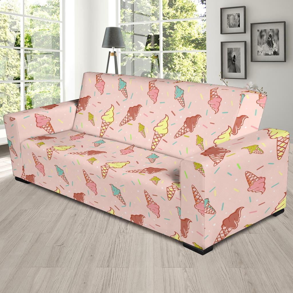 Ice Cream Cone Pattern Print Sofa Covers-grizzshop