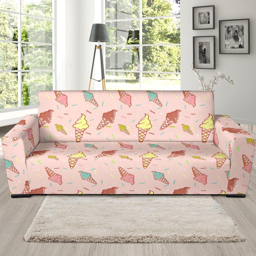 Ice Cream Cone Pattern Print Sofa Covers-grizzshop