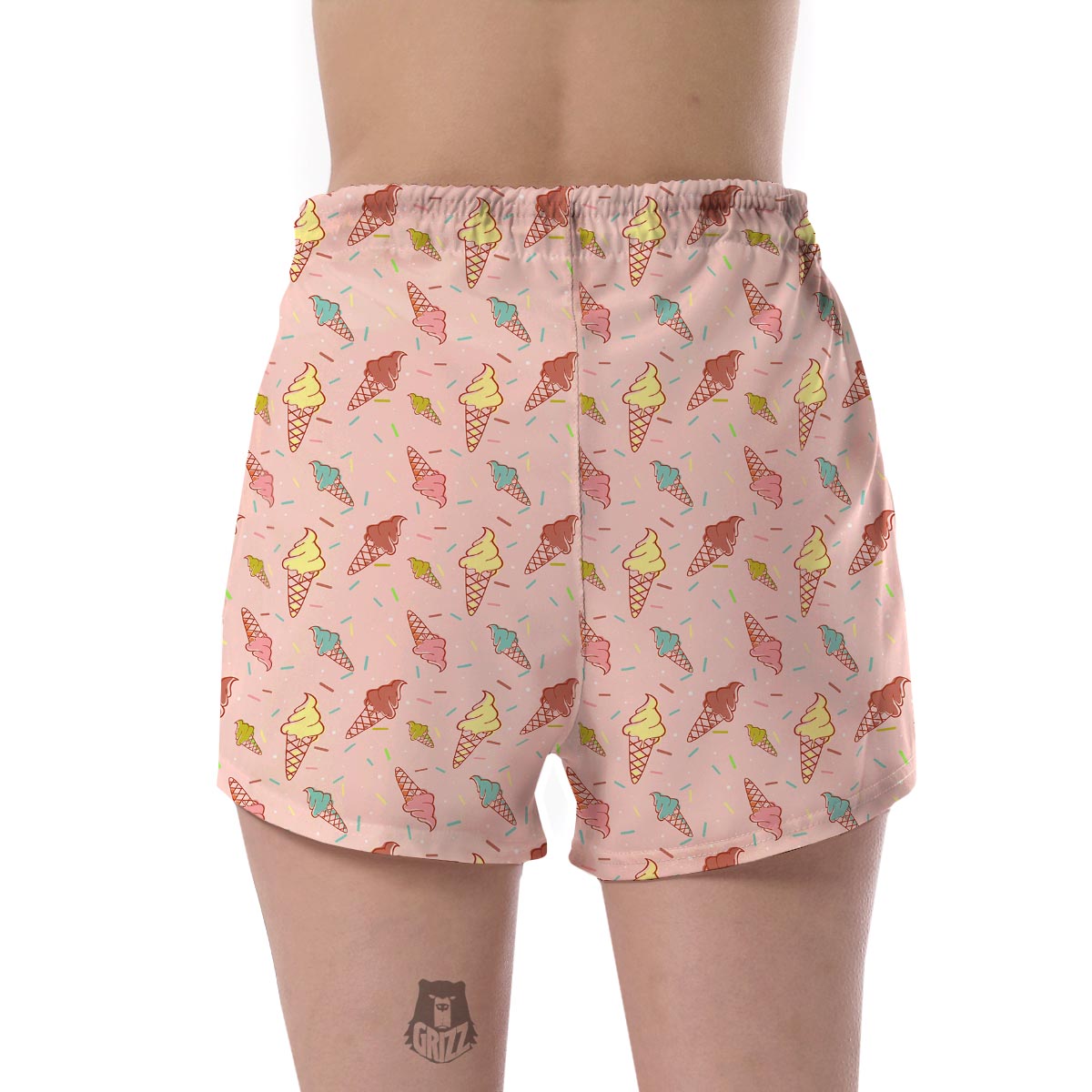 Ice Cream Cone Pattern Print Women's Shorts-grizzshop