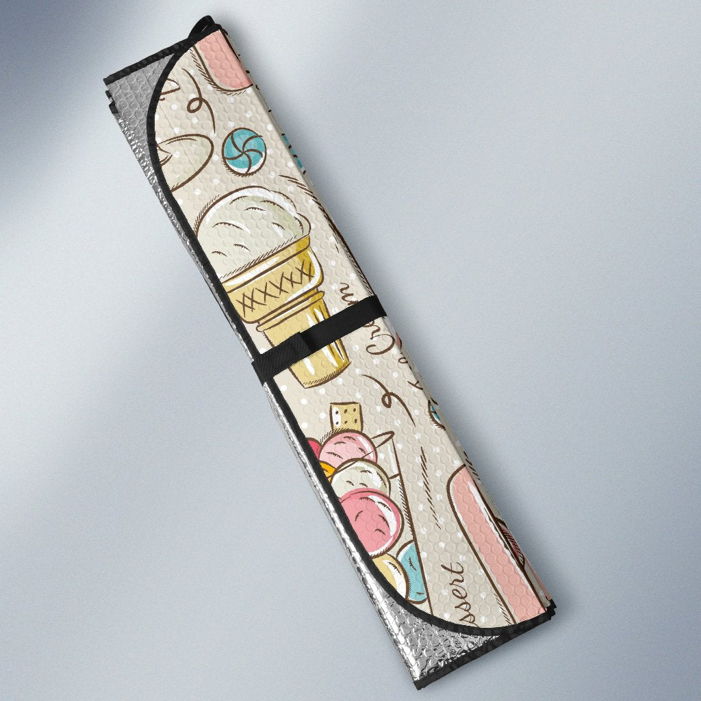 Ice Cream Cone Print Pattern Car Sun Shade-grizzshop