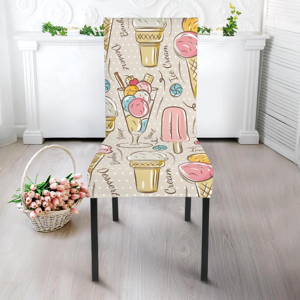 Ice Cream Cone Print Pattern Chair Cover-grizzshop