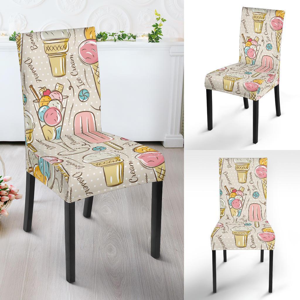 Ice Cream Cone Print Pattern Chair Cover-grizzshop