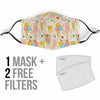 Ice Cream Cone Print Pattern Face Mask-grizzshop