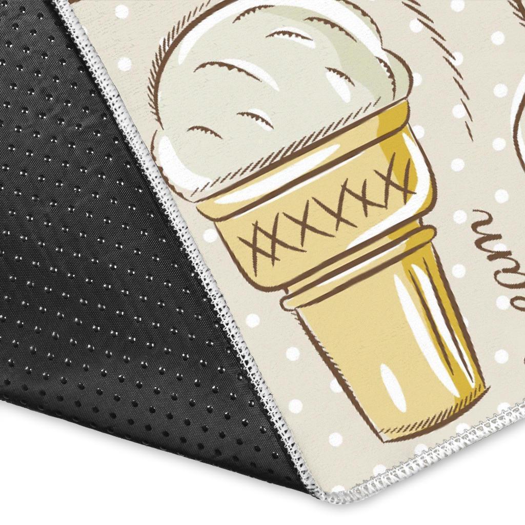 Ice Cream Cone Print Pattern Floor Mat-grizzshop