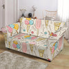 Ice Cream Cone Print Pattern Loveseat Cover-grizzshop