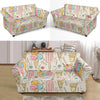 Ice Cream Cone Print Pattern Loveseat Cover-grizzshop