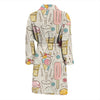 Ice Cream Cone Print Pattern Men Long Robe-grizzshop