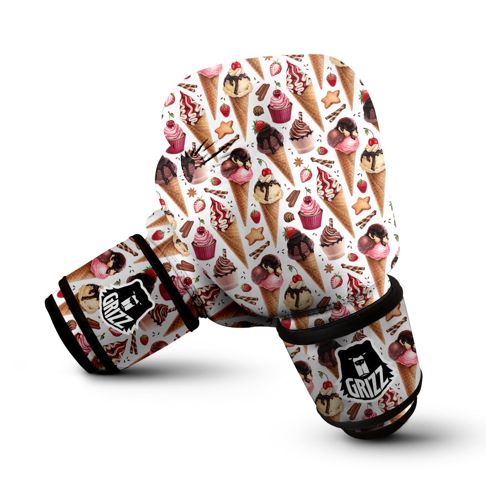 Ice Cream Cones Watercolor Print Pattern Boxing Gloves-grizzshop
