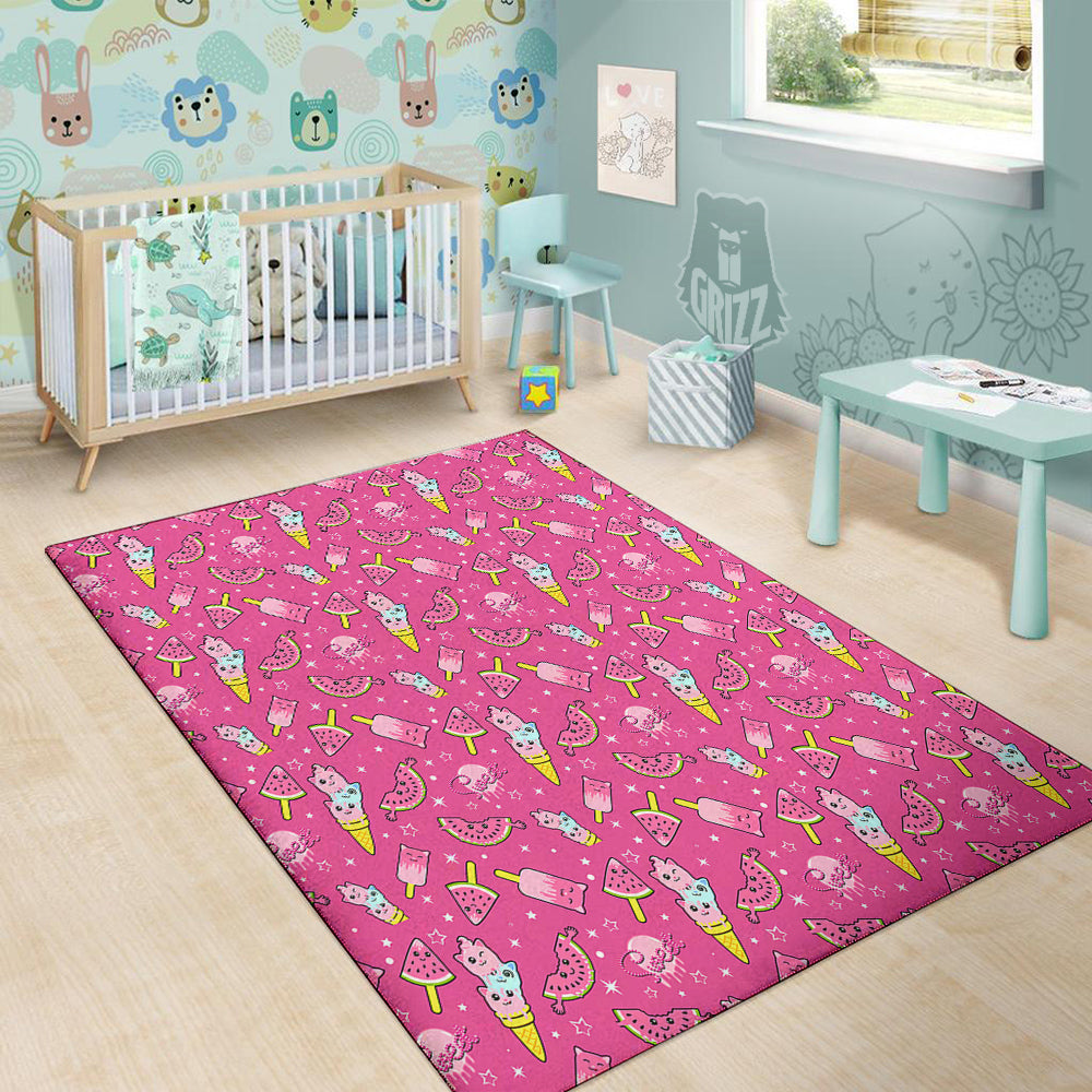 Ice Cream Cute Print Pattern Floor Mat-grizzshop