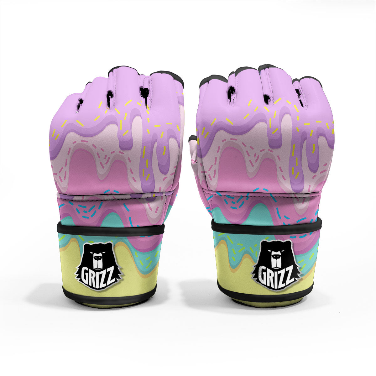 Ice Cream Dripping Pastel Print MMA Gloves-grizzshop