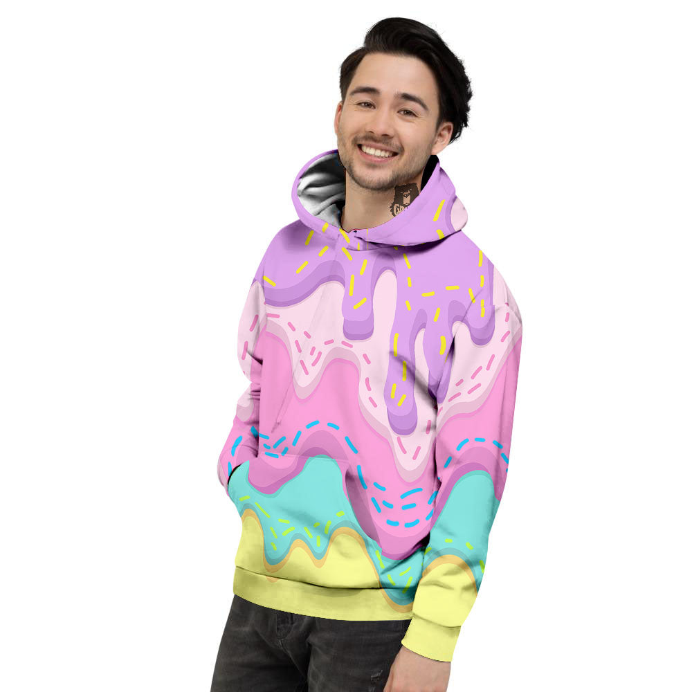 Ice Cream Dripping Pastel Print Men's Hoodie-grizzshop