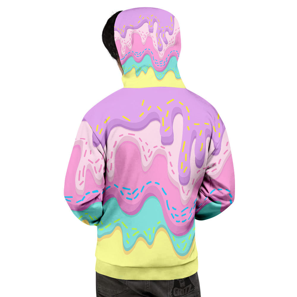 Ice Cream Dripping Pastel Print Men's Hoodie-grizzshop