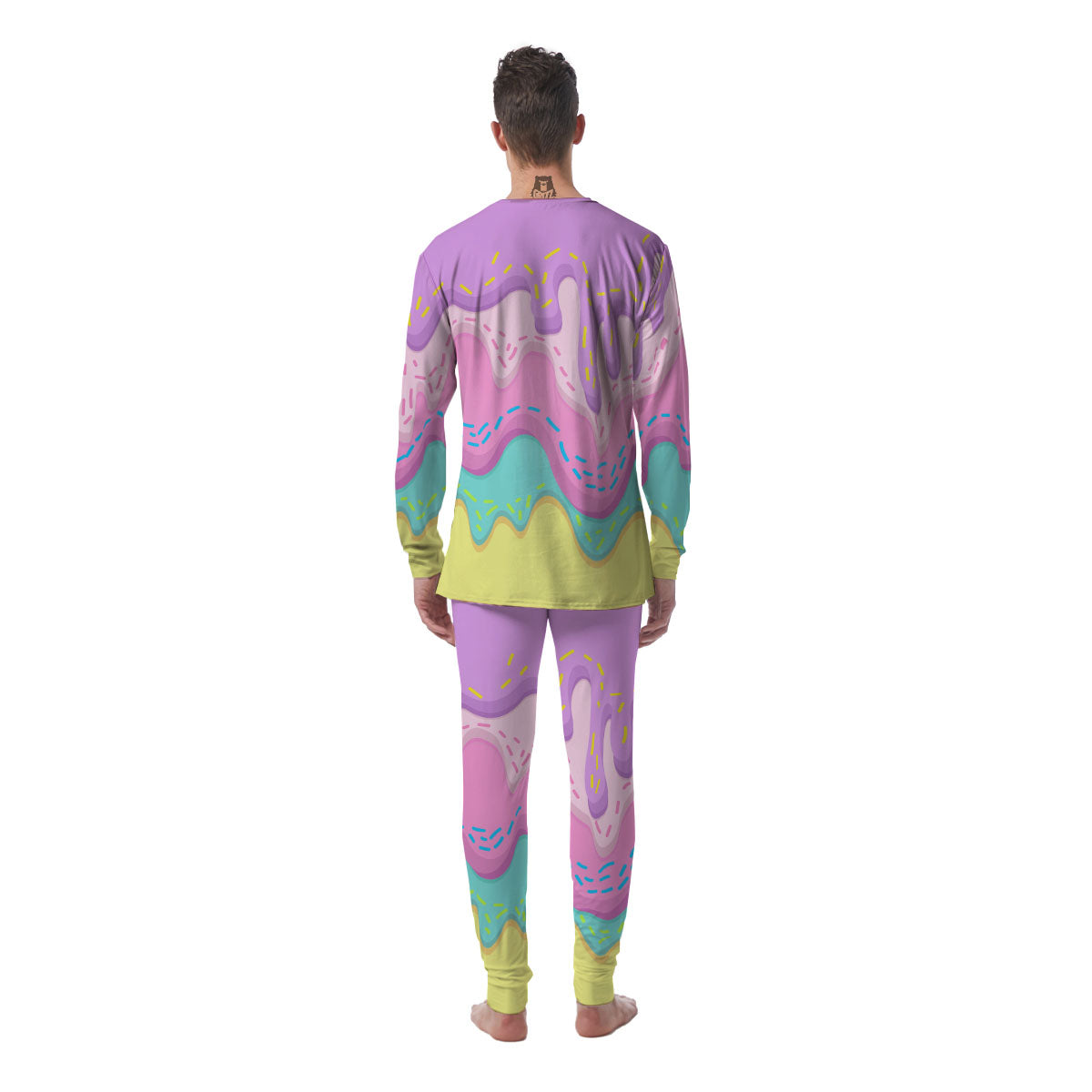 Ice Cream Dripping Pastel Print Men's Pajamas-grizzshop