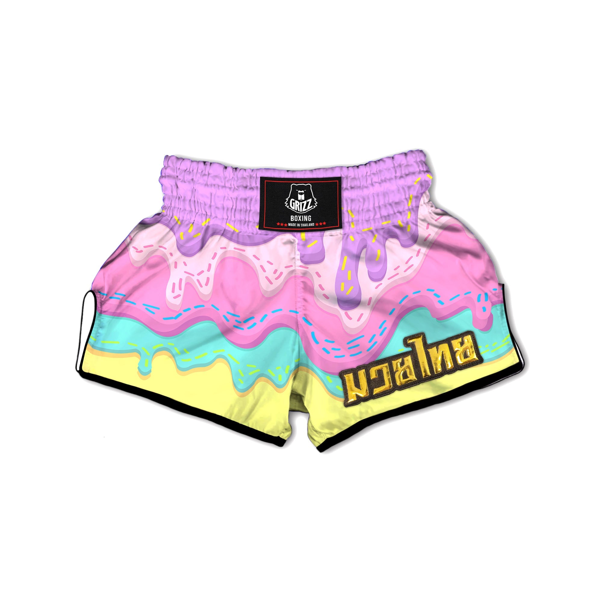 Ice Cream Dripping Pastel Print Muay Thai Boxing Shorts-grizzshop