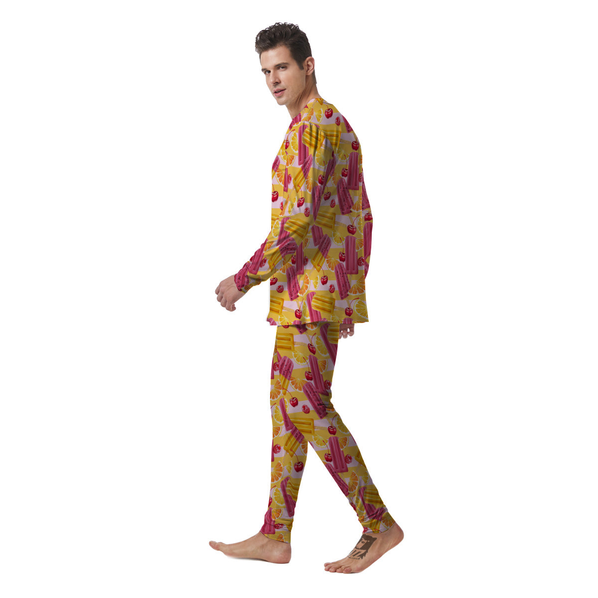 Ice Cream Fruits And Berries Print Pattern Men's Pajamas-grizzshop