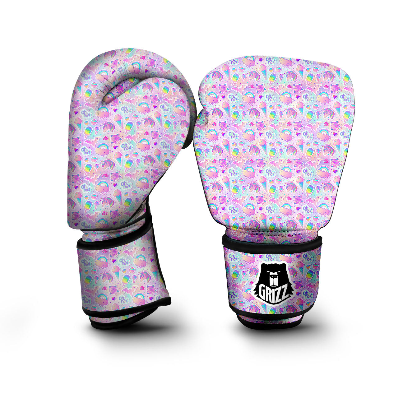 Ice Cream Girly Unicorn Print Pattern Boxing Gloves-grizzshop