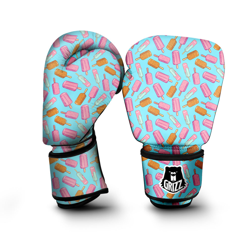 Ice Cream Pink And Brown Print Pattern Boxing Gloves-grizzshop