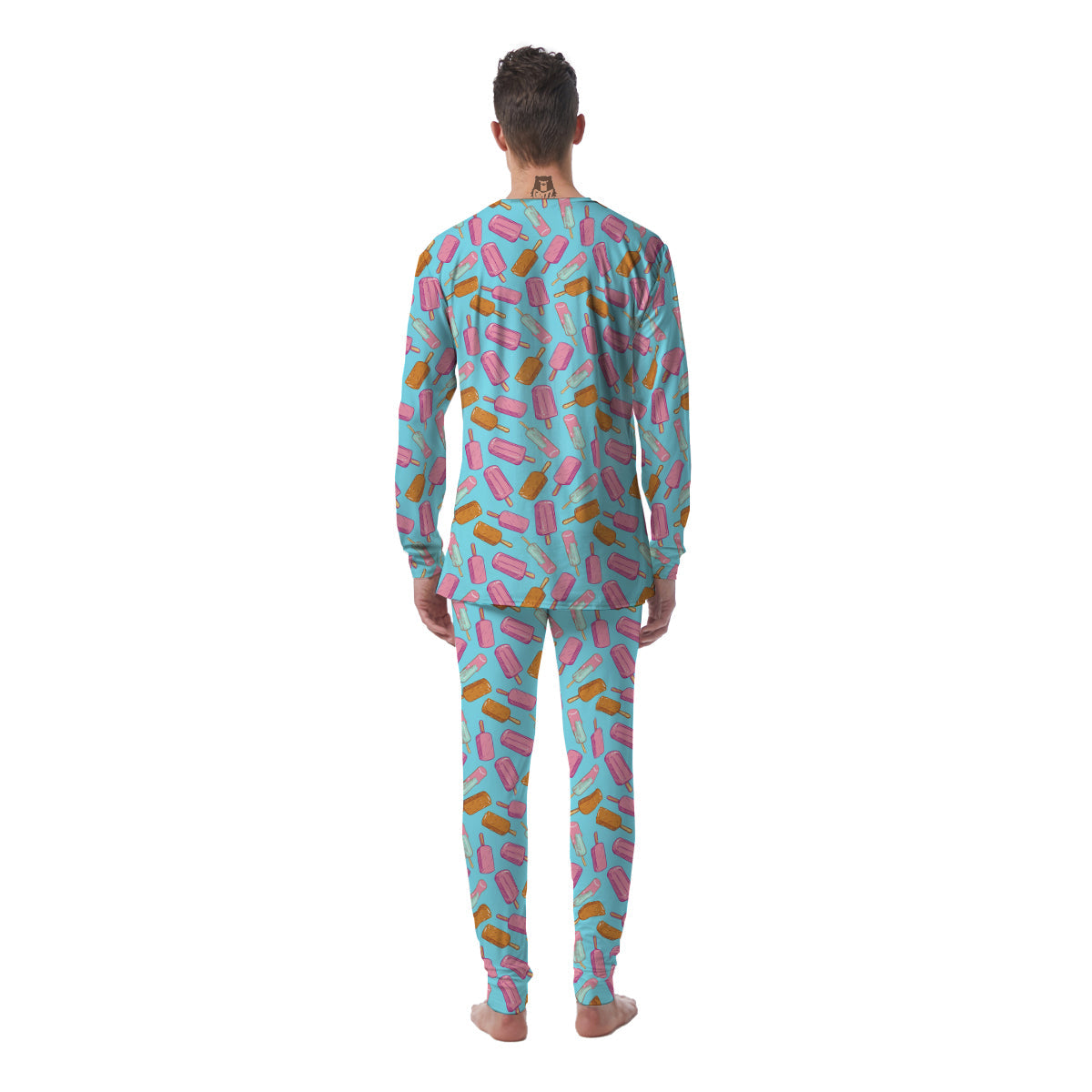 Ice Cream Pink And Brown Print Pattern Men's Pajamas-grizzshop