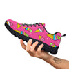 Ice Cream Pink Print Pattern Black Sneaker-grizzshop